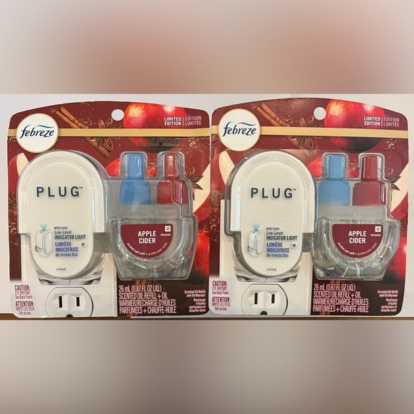 NWT set of 2 febreze fade defy plug in air freshener starter kit apple cider - Picture 1 of 10